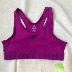 Adidas purple tech fit bra